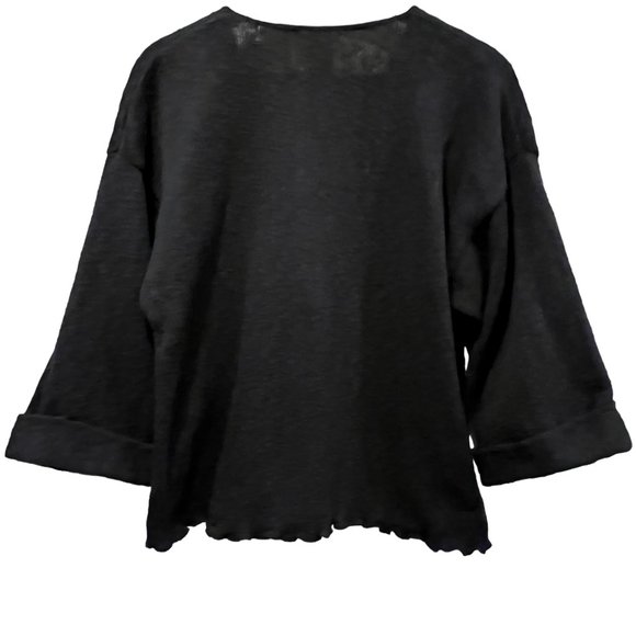 Coldwater Creek Vintage Heart Button Cardigan, USA, Cotton, Black, M/L - Picture 5 of 6